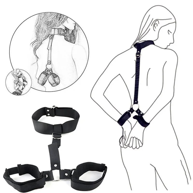 Adult SM Sex Restraint Handcuffs Slave Tools Bdsm No Vibrators Sexy Wrist To Ankle Cuffs Open Leg Hand Toys Bondage For Couples