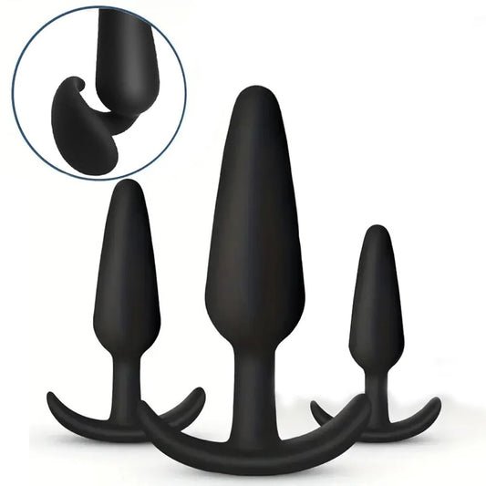 3 Different Size Anal Plug Soft Silicone Anal Butt Plug Stimulator Adult Sex Toys for MenWomen Prostate Massager Anal Trainer