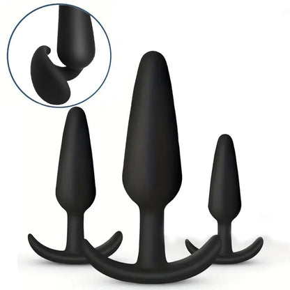 3 Different Size Anal Plug Soft Silicone Anal Butt Plug Stimulator Adult Sex Toys for MenWomen Prostate Massager Anal Trainer