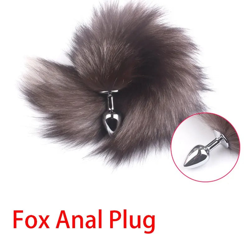 BDSM Fox Tail Anal Plug Sex Anal Toy Butt Plug For Women Adult Sex Toy Stainles Steel Anal Plug Smooth Butt Plug Cosplay Sex Toy