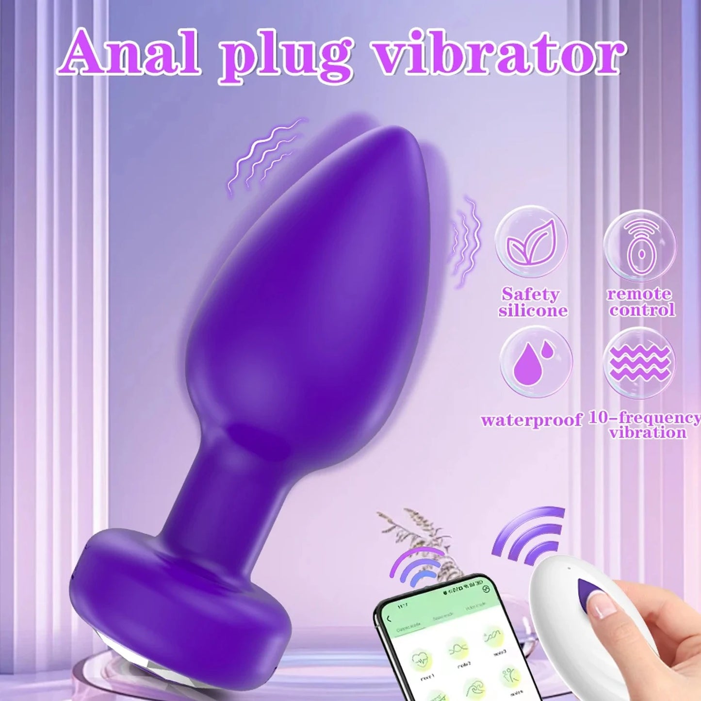 App-Controlled Silicone Massage Plug – Remote Vibration Device