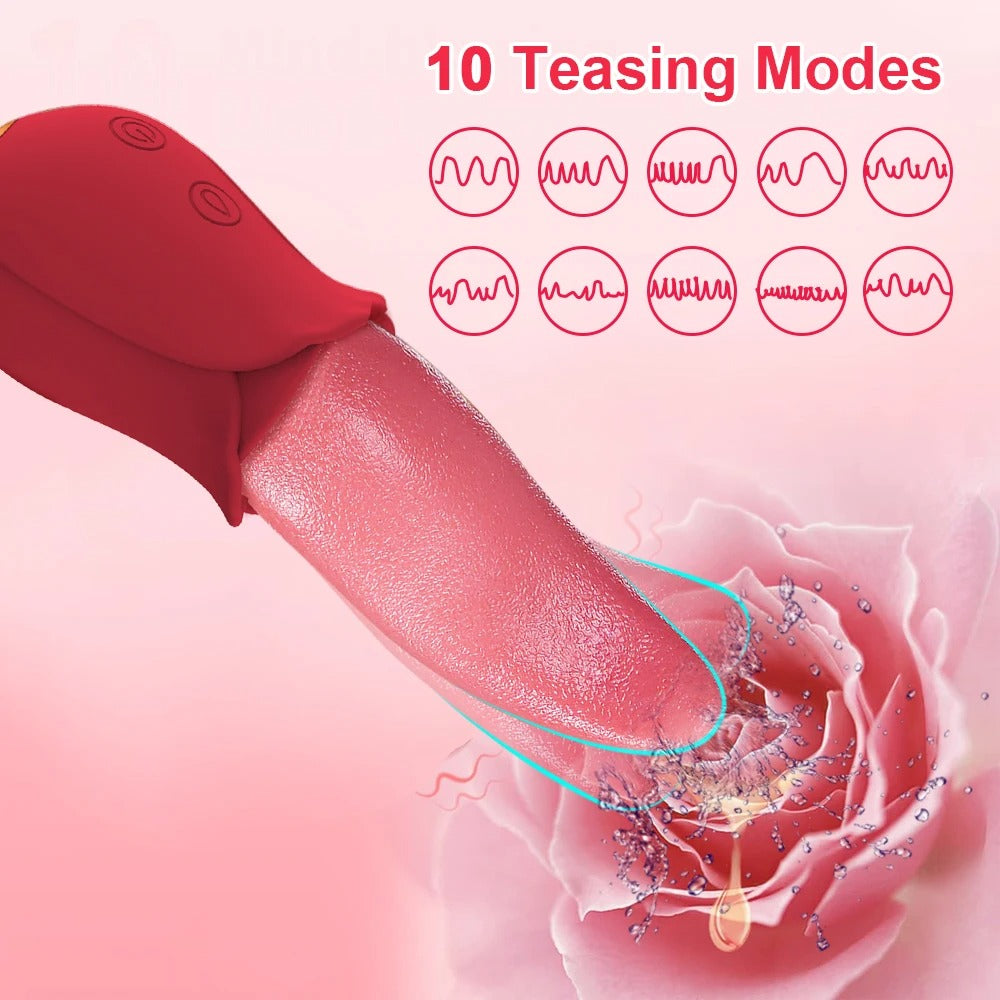 Rose-Shaped Clitoral & Nipple Stimulation Massager – Soft Silicone Wellness Device