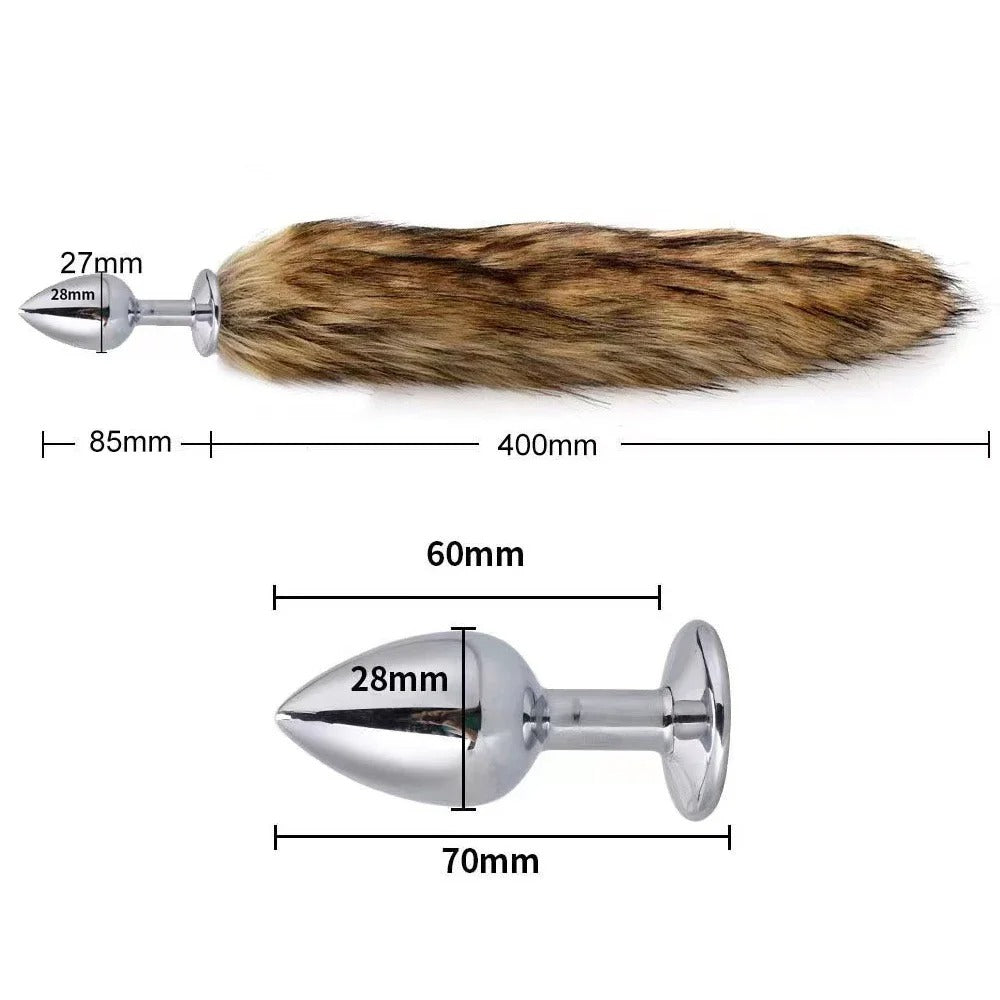 BDSM Fox Tail Anal Plug Sex Anal Toy Butt Plug For Women Adult Sex Toy Stainles Steel Anal Plug Smooth Butt Plug Cosplay Sex Toy