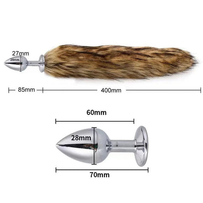 BDSM Fox Tail Anal Plug Sex Anal Toy Butt Plug For Women Adult Sex Toy Stainles Steel Anal Plug Smooth Butt Plug Cosplay Sex Toy