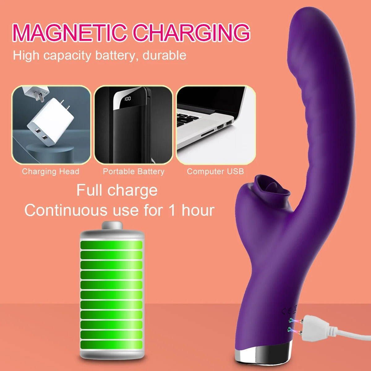 2-in-1 Silicone Clitoral & G-Spot Stimulator – Dual Massage Device