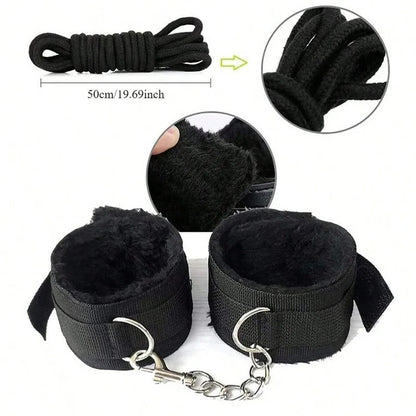 Sex Toy BDSM Leather Whip Plush Sex Handcuffs Nipple Clamps Whip Spanking Sex Metal Anal Plug Butt Bdsm Bondage Adult Games18+