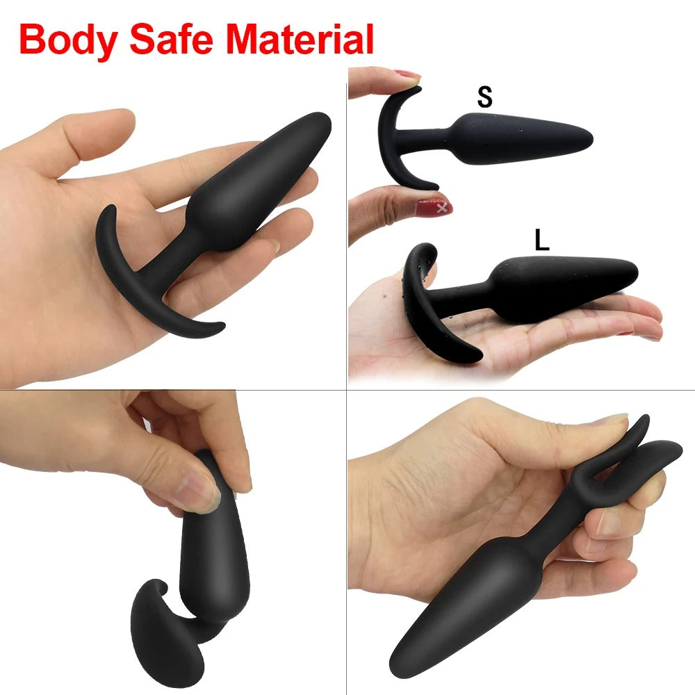 3 Different Size Anal Plug Soft Silicone Anal Butt Plug Stimulator Adult Sex Toys for MenWomen Prostate Massager Anal Trainer
