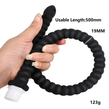 Deep Anal Plug Washing Tube Long Buttplug Cleaning Accessories Sex Toys For WomenMen Couples Vaginal Anus Shower Silicone Plug