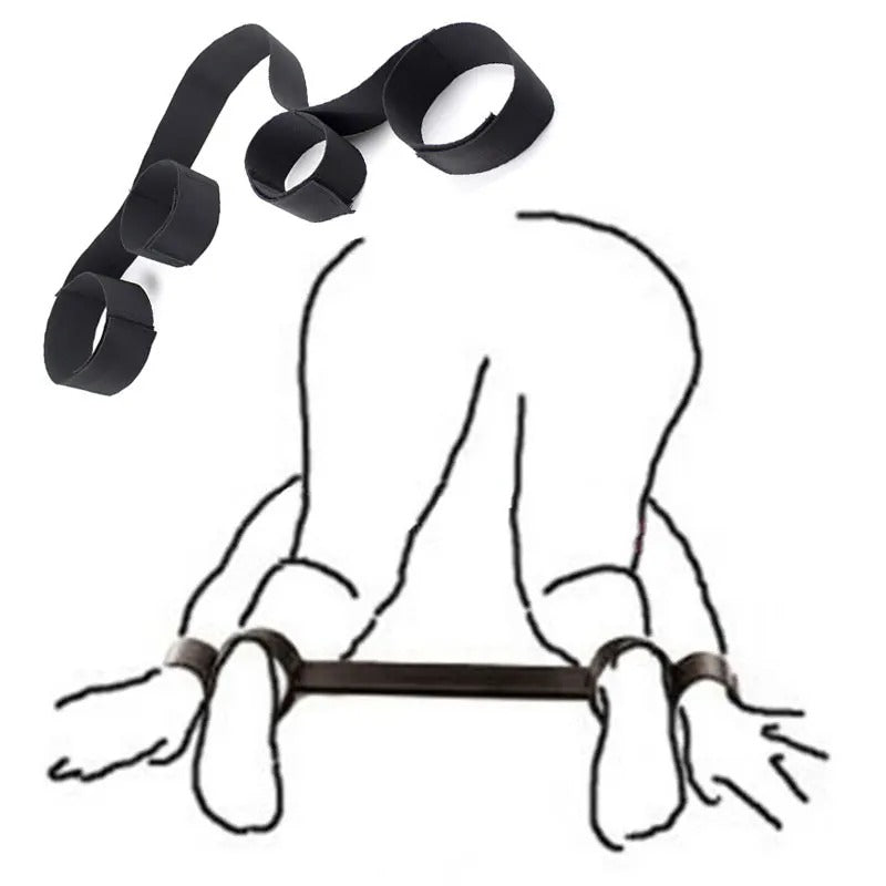 Adult SM Sex Restraint Handcuffs Slave Tools Bdsm No Vibrators Sexy Wrist To Ankle Cuffs Open Leg Hand Toys Bondage For Couples