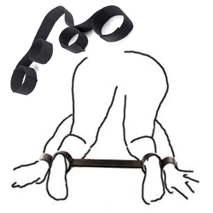 Adult SM Sex Restraint Handcuffs Slave Tools Bdsm No Vibrators Sexy Wrist To Ankle Cuffs Open Leg Hand Toys Bondage For Couples