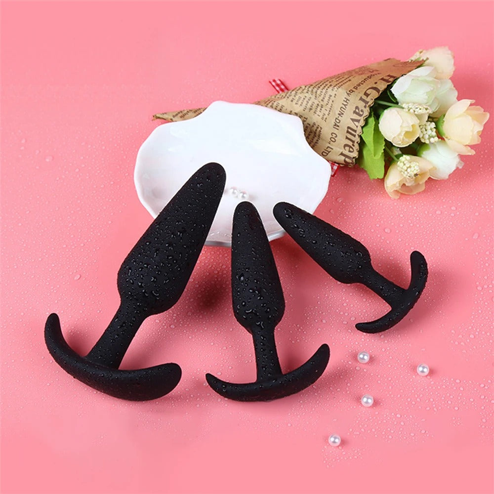 3 Different Size Anal Plug Soft Silicone Anal Butt Plug Stimulator Adult Sex Toys for MenWomen Prostate Massager Anal Trainer