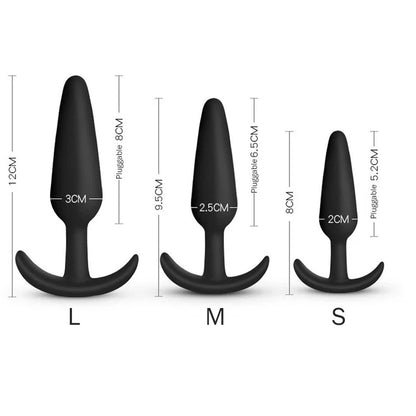 3 Different Size Anal Plug Soft Silicone Anal Butt Plug Stimulator Adult Sex Toys for MenWomen Prostate Massager Anal Trainer
